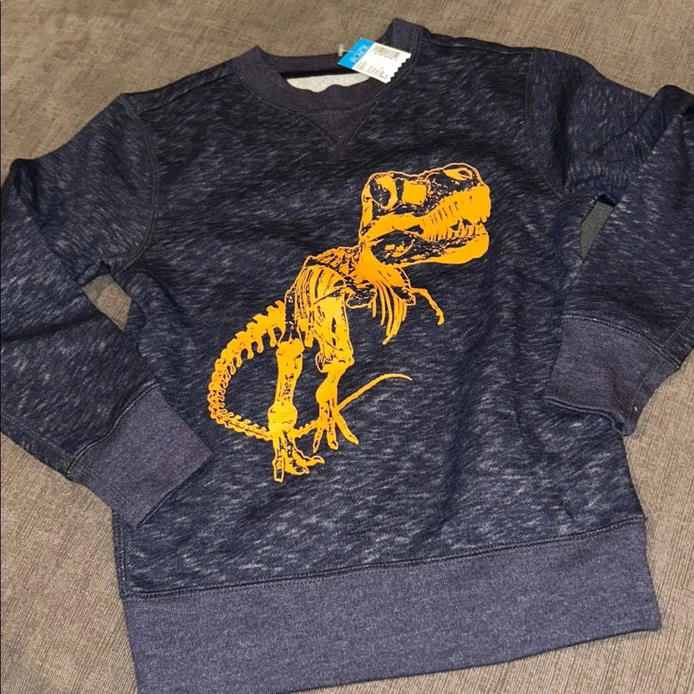 THE CHILDRENS PLACE Dinosaur Fossil Fleecelined Sweater S (5/6) NWT